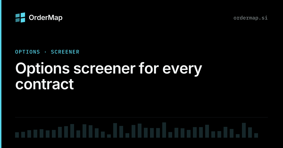 Options screener for every contract · OrderMap